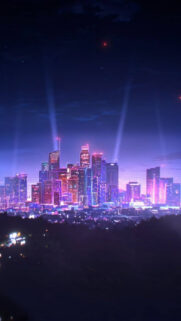 Vibrant Neon Los Angeles Skyline Mobile Wallpaper