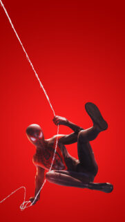 Spider-Man Miles Morales Action Pose Vertical Mobile Wallpaper