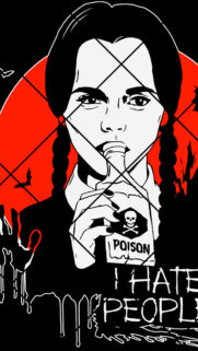 Gothic Girl with Poison Bottle Mobile Wallpaper