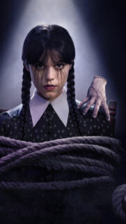 Wednesday Addams and Thing Portrait Mobile Wallpaper