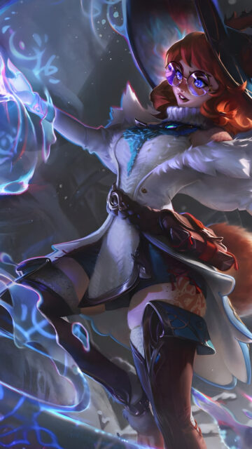 Arcane Winter Sorceress Mage Fantasy Art Mobile Wallpaper