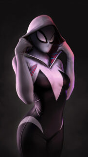 Spider-Gwen Hoodie Portrait 4K Mobile Wallpaper