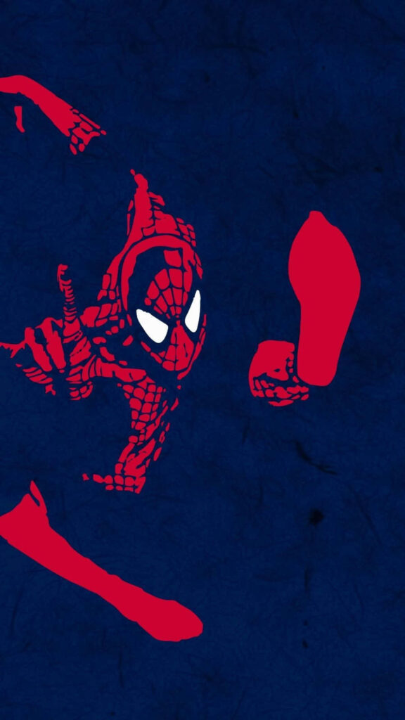 Minimalist Spider-Man Action Silhouette Mobile Wallpaper