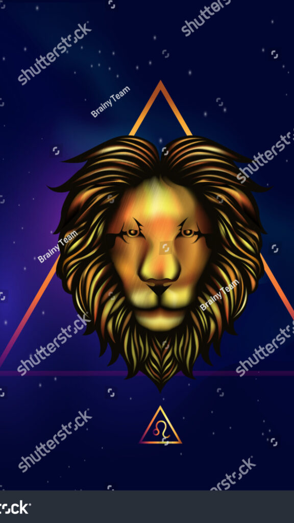 Majestic Gold Leo Zodiac Sign Constellation Art Phone Wallpaper