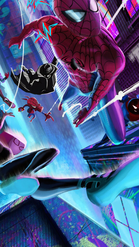 Spider-Verse Multiverse Action Mobile Wallpaper