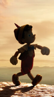 Pinocchio Walking Against Sunset Sky Mobile Wallpaper