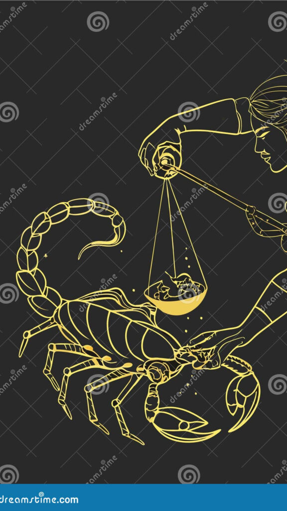 Mystical Scorpio Zodiac Constellation Dark Aesthetic Phone Wallpaper