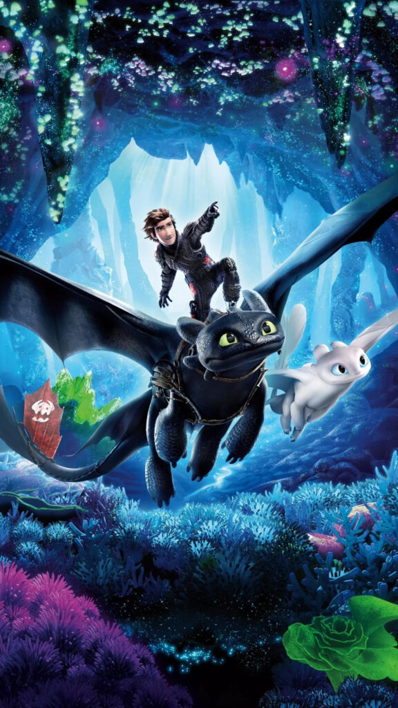 Hiccup and Toothless Magical Underwater World Mobile Wallpaper