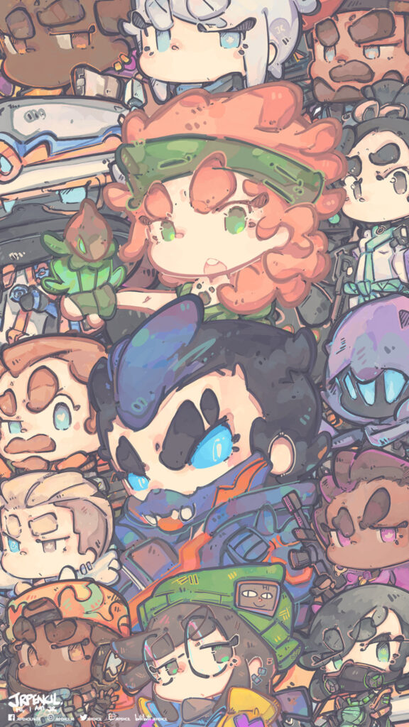 Valorant Agents Chibi Style Mobile Wallpaper