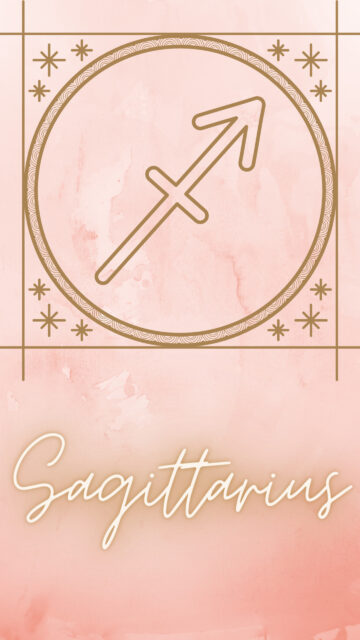 Minimalist Sagittarius Zodiac Symbol Aesthetic Gold and Peach Phone Wallpaper