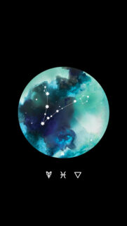 Pisces Zodiac Constellation with Neptune and Water Element Symbol Wallpaper