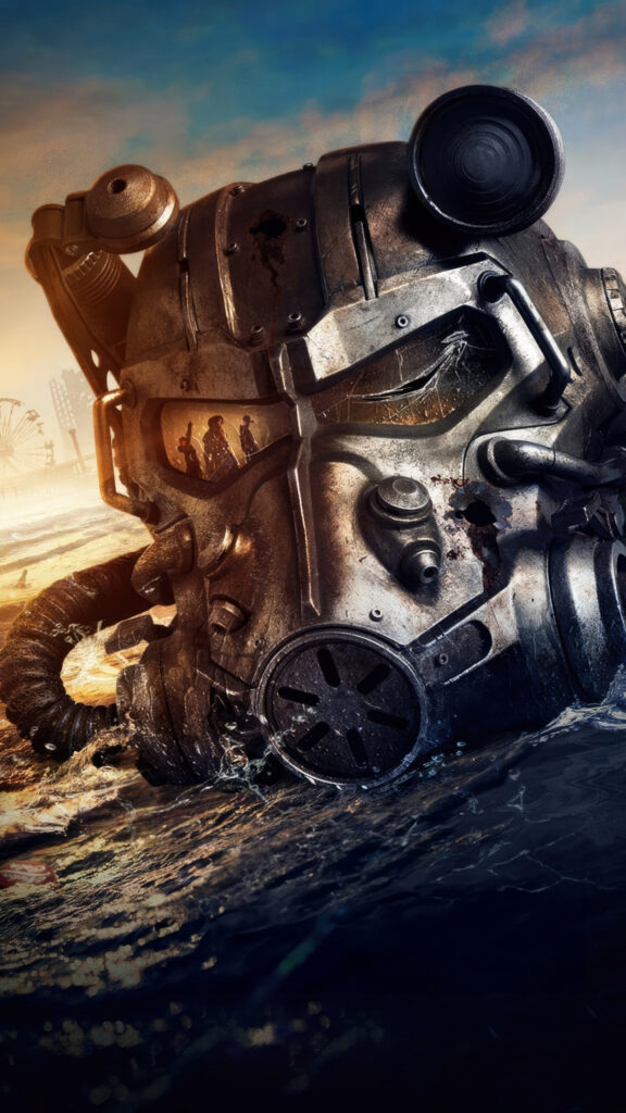 Post-Apocalyptic Power Armor T-60 Helmet Mobile Wallpaper