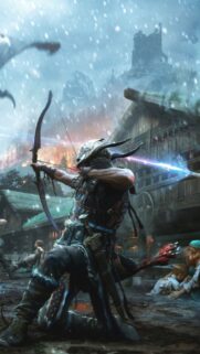 Viking Archer Defending Village Mobile Wallpaper
