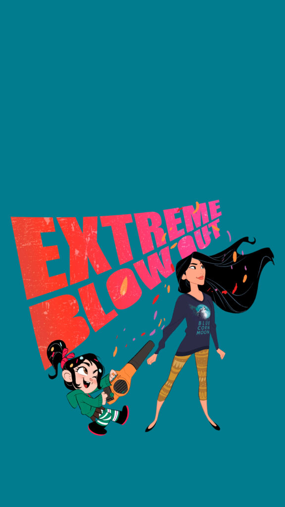 Mulan and Vanellope Extreme Blowout Disney Mobile Wallpaper