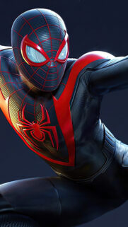 Miles Morales Marvel Spider-Man Action Shot Mobile Wallpaper