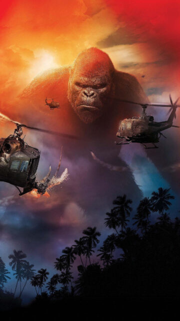 Kong Skull Island Epic Giant Ape Attack Mobile Wallpaper