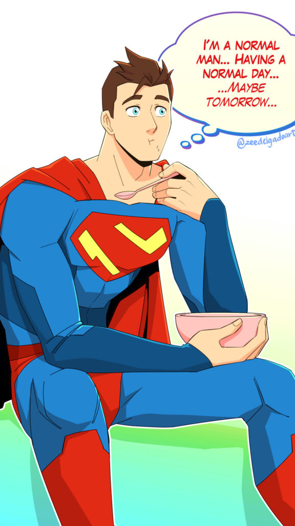 Clark Kent Superman Eating Cereal Mobile Wallpaper