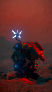 Kneeling Courier in Red Mist Mobile Wallpaper