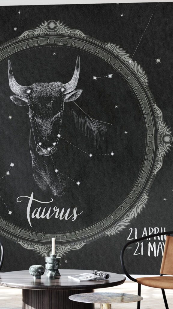 Taurus Zodiac Sign Constellation and Earth Element Aesthetic Wallpaper