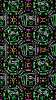 Neon Tarot Card Aesthetic Mystery and Intuition Spiritual Phone Wallpaper