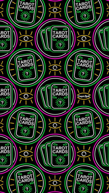 Neon Tarot Card Aesthetic Mystery and Intuition Spiritual Phone Wallpaper