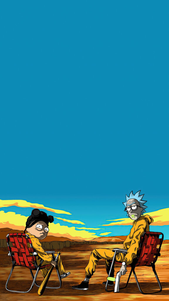 Rick and Morty Breaking Bad Crossover 4K Mobile Wallpaper