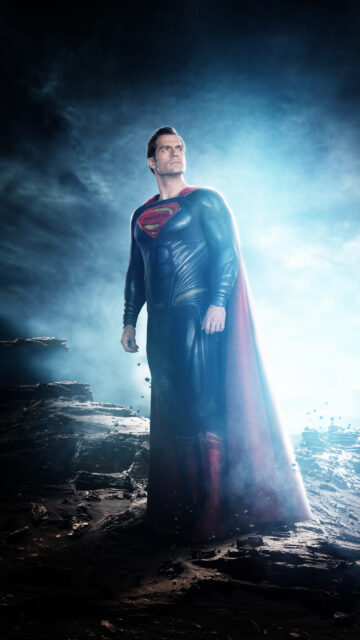 Henry Cavill as Superman Epic Heroic Pose Mobile Wallpaper