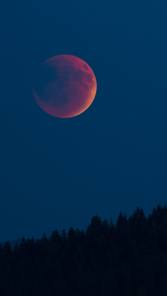 Blood Moon Lunar Eclipse Spiritual Energy Phone Wallpaper