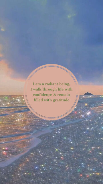 Radiant Gratitude and Confidence Manifestation Aesthetic Phone Wallpaper