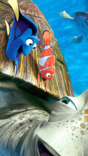 Finding Nemo Characters Encountering a Sea Turtle Mobile Wallpaper