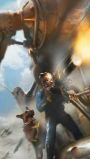 Vault Dweller Combat Art Mobile Wallpaper