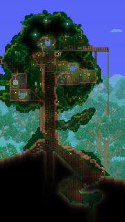 Terraria Treehouse Forest Adventure Mobile Wallpaper