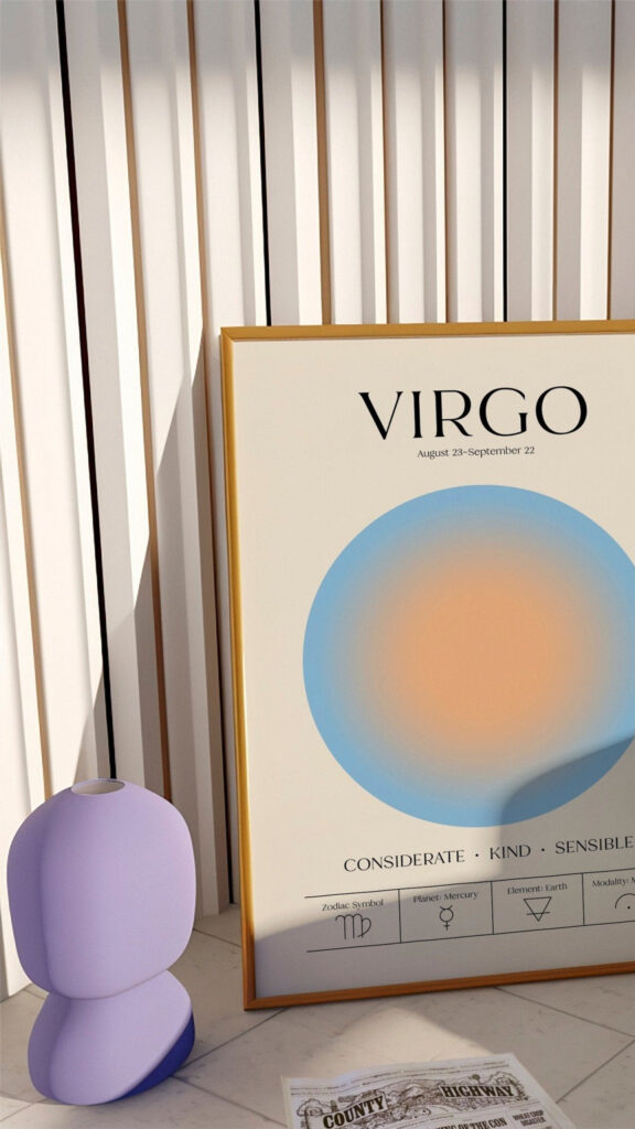 Virgo Aesthetic Zodiac Sign Design with Earth Element Traits Wallpaper