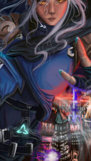 Cyberpunk Mage Fantasy Mobile Wallpaper