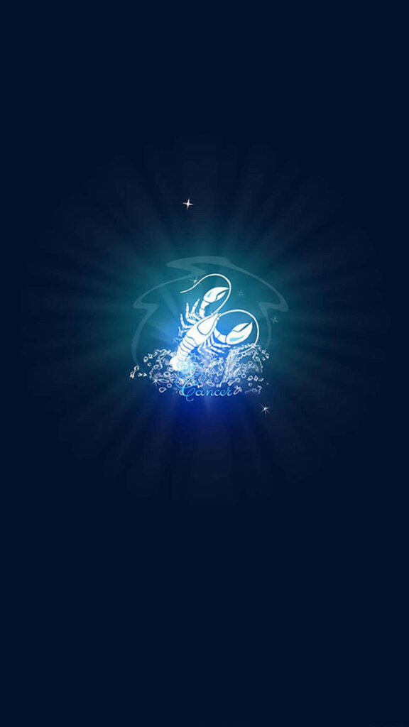 Mystical Cancer Zodiac Sign Blue Water Element Phone Wallpaper