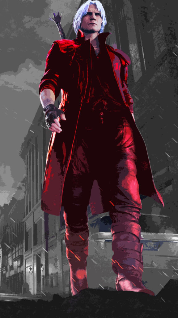 Dante Devil May Cry Red Coat Mobile Wallpaper