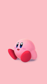 Minimalist Pink Kirby Mobile Wallpaper