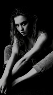 Moody Monochrome Portrait Women Aesthetic Phone Wallpaper