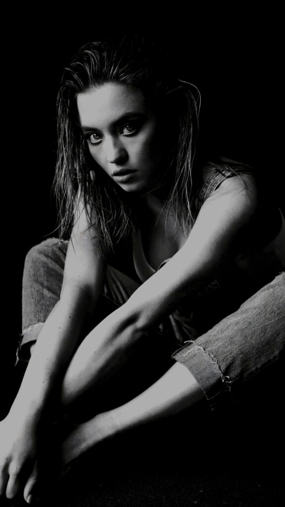 Moody Monochrome Portrait Women Aesthetic Phone Wallpaper