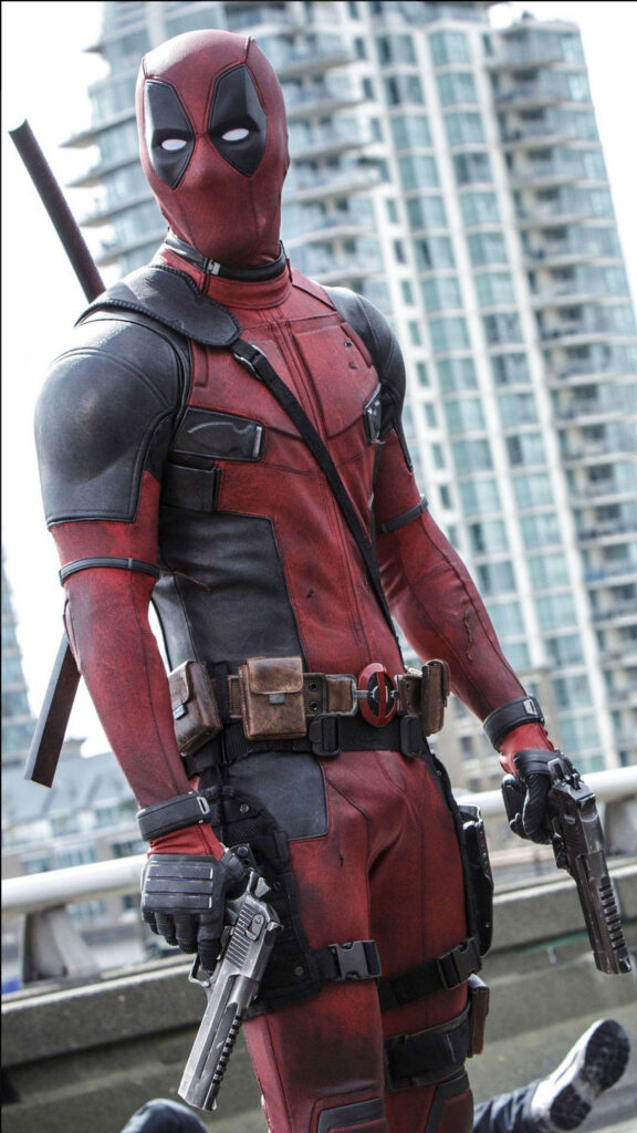 Deadpool Action Pose Marvel Superhero Mobile Wallpaper