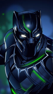 Black Panther Superhero Vector Art Mobile Wallpaper
