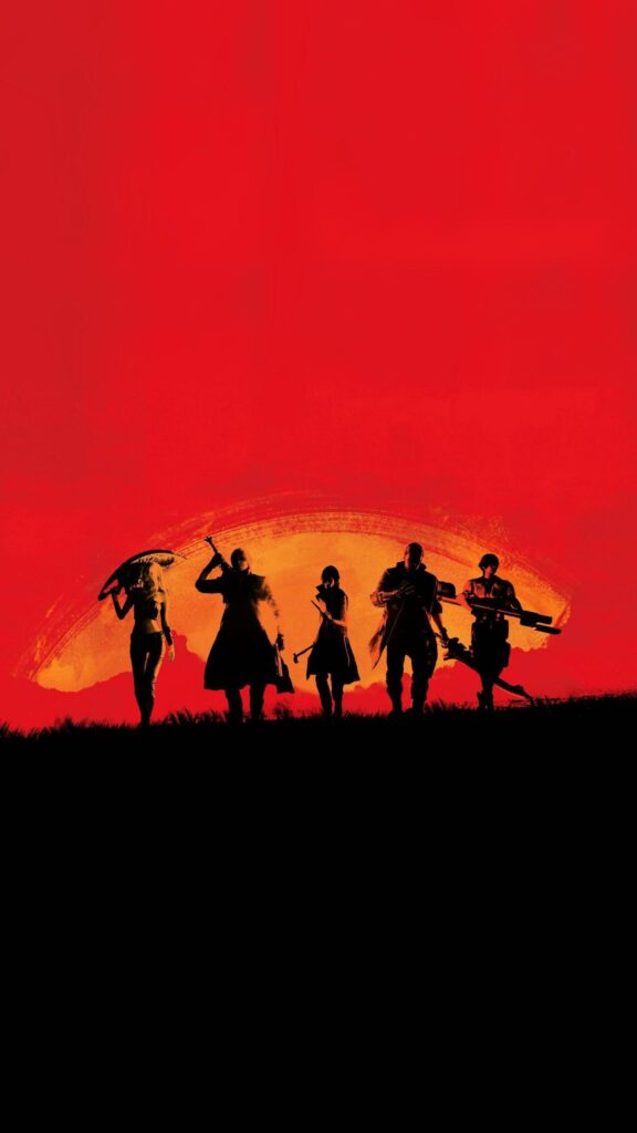Devil May Cry 5 Cast Silhouette Mobile Wallpaper