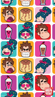 Wreck-It Ralph Characters Emoji Pattern Mobile Wallpaper