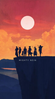 Mighty Nein Silhouette Sunset Mobile Wallpaper