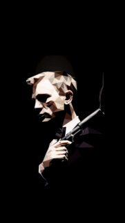 Low Poly Minimalist Secret Agent Phone Wallpaper