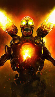 Fiery Revenant Demon From DOOM Eternal Mobile Wallpaper