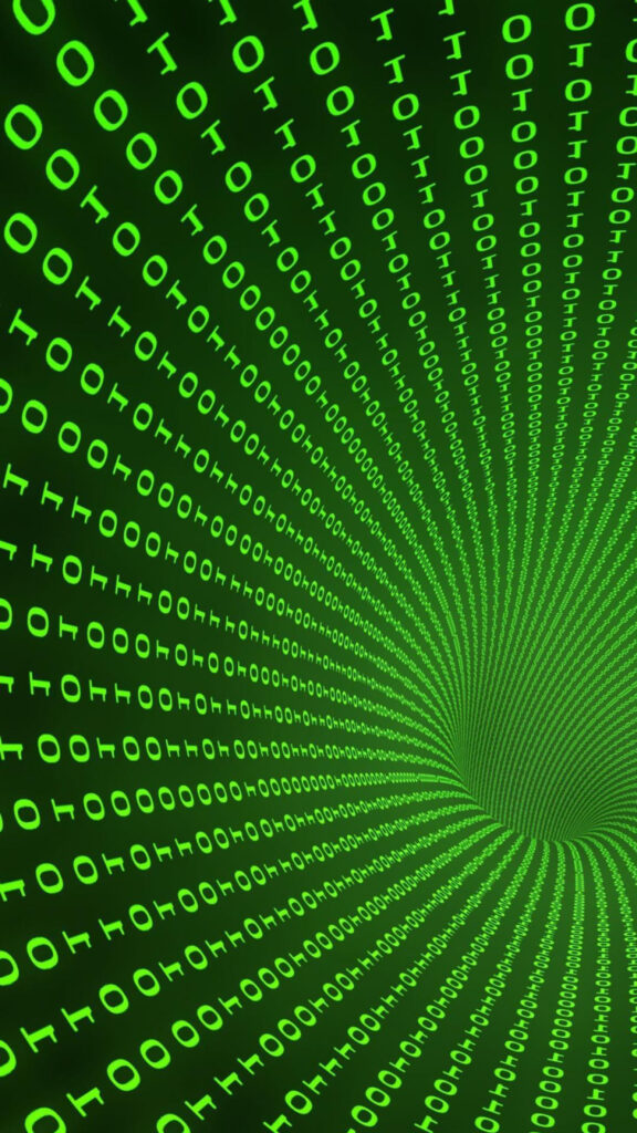 Green Matrix Digital Code Vortex Mobile Wallpaper