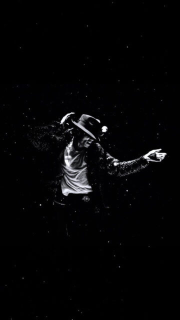 Iconic Silhouette of Michael Jackson Performing Mobile Wallpaper