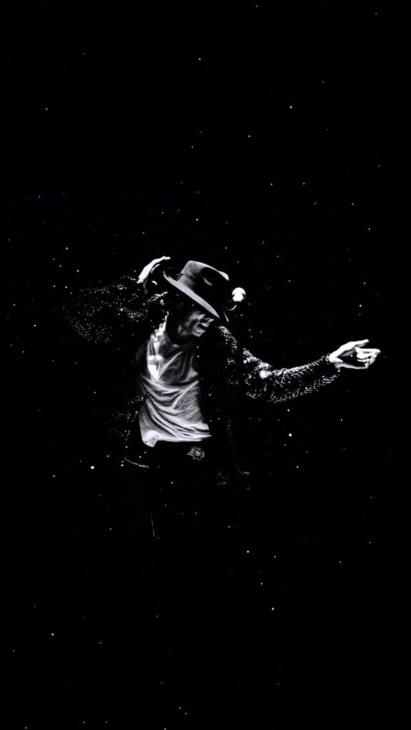 Iconic Silhouette of Michael Jackson Performing Mobile Wallpaper