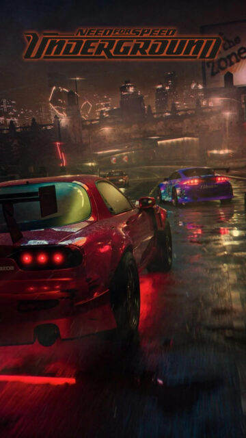 Street Racing Night Mazda RX-7 Mobile Wallpaper